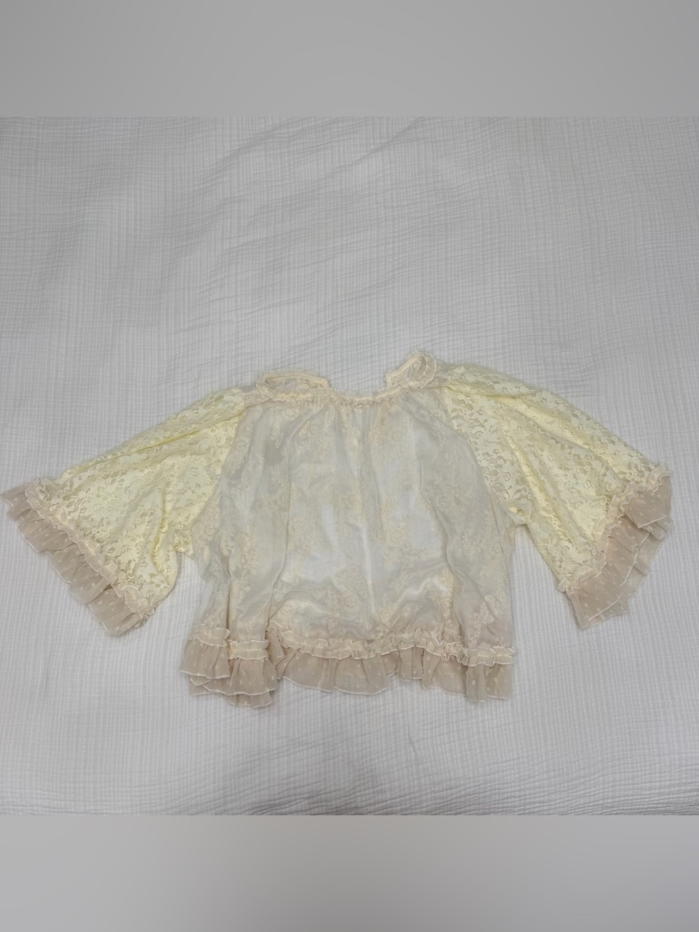 cream lace ruffle blouse